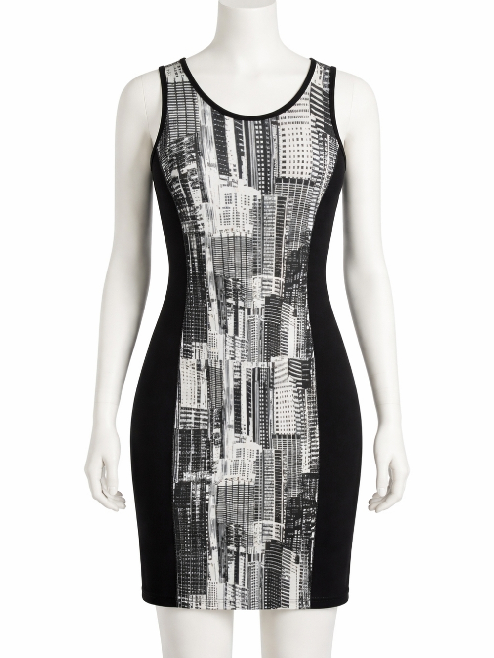 Banana Republic City Monochrome Patterned Dress Women's Large Classic Stretch